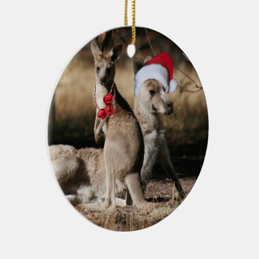 Kangaroo Weihnachten im glücklichen Land Keramikornament (Rechts)