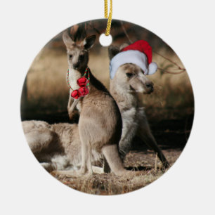 Kangaroo Weihnachten im glücklichen Land Keramikornament