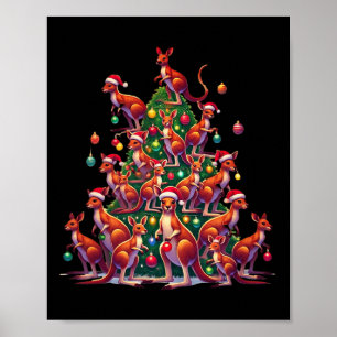 Kangaroo Weihnachtsbaum Niedlicher Urlaub K Poster
