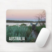 Kangaroo Wildlife Sunset Lake Australia Mousepad (Mit Mouse)