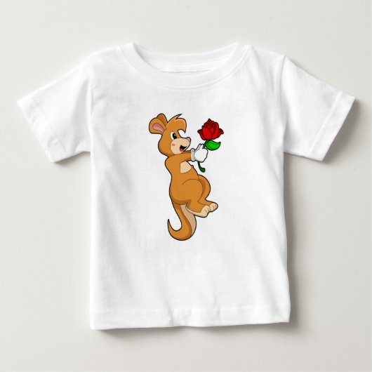Kangaroo with Flower Baby T-shirt (Vorderseite)