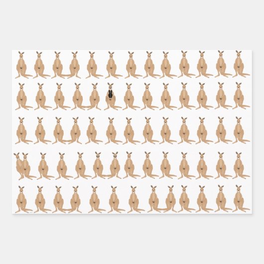 Kangaroo-Wrapping Paper Sheets Geschenkpapier Set (Vorderseite 2)