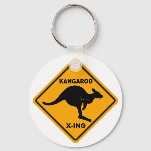 Kangaroo Xing Sign Schlüsselanhänger (Vorderseite)
