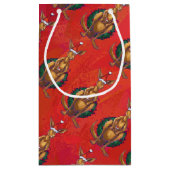 Kangaroo Xmas on Red Kleine Geschenktüte (Rückseite)