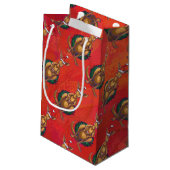 Kangaroo Xmas on Red Kleine Geschenktüte (Rückseite Schrägansicht)