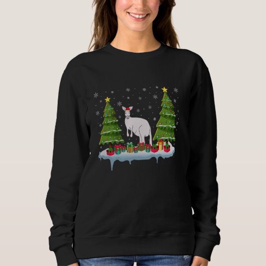 Kangaroo Xmas Tree Lighting Men Ugly Christm Sweatshirt (Vorderseite)