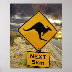 Kangaroo-Zeichen, Australien Poster