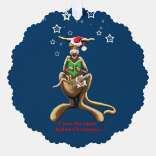 Kangaroos Nacht vor Weihnachten Ornament Karte