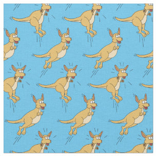 Kangaroos Niedlich Kids Cartoon Blau Stoff