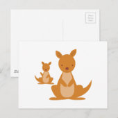 Kangaroos Postkarte (Vorne/Hinten)