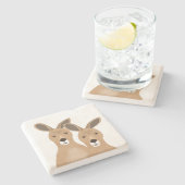 Kangaroos Stone Untersetzer (Seitenansicht)