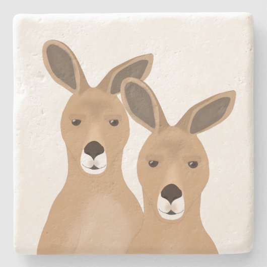 Kangaroos Stone Untersetzer (Vorderseite)