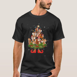 Kangaroos Weihnachtsbaumleuchten Weihnachtsmannmüt T-Shirt