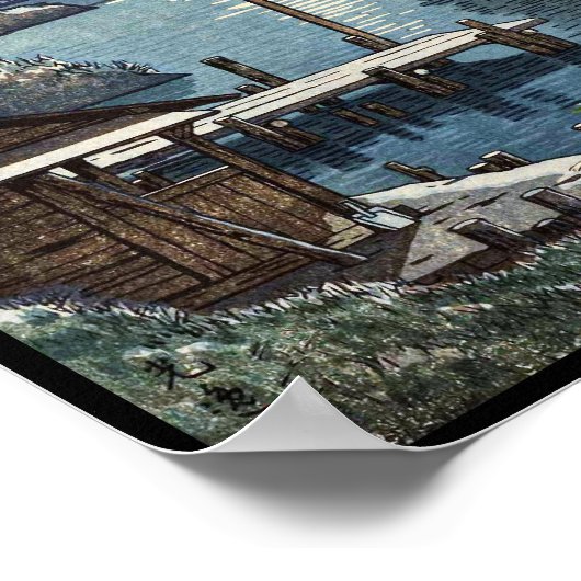 Kangetsu-Brücke, Shimonoseki im frühen Herbst Poster (Ecke)