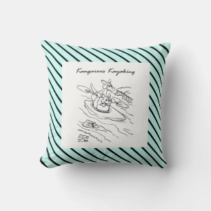Kangooroos Modern Birth Baby Boy Black Kissen