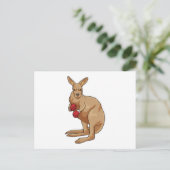 Känguru als Boxer mit Boxhandschuhen Postkarte (Stehend Vorderseite)