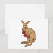 Känguru als Boxer mit Boxhandschuhen Postkarte (Vorne/Hinten)