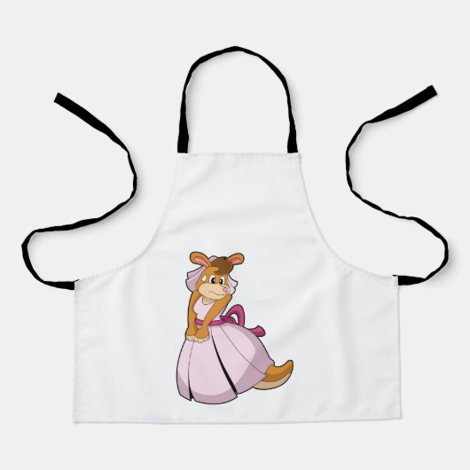 Känguru als Braut mit Hochzeitskleid Schürze (Vorderseite)
