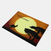 Känguru am Sonnenuntergang Fußmatte (Schrägansicht)