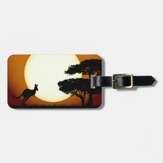 Känguru am Sonnenuntergang-Gepäckanhänger Gepäckanhänger