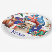Känguru auf der australischen Flagge  Pappteller (Schrägansicht)
