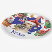 Känguru auf der australischen Flagge  Pappteller (Schrägansicht)