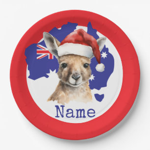 Känguru auf der australischen Flagge Pappteller