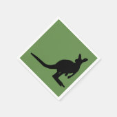 Känguru auf grünen Papiertüchern Serviette (Ecke)
