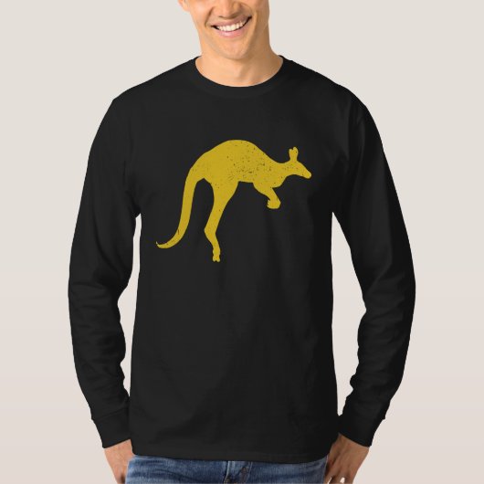 Känguru Aussie Australien Roo Gelb Känguru T-Shirt (Vorderseite)