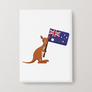 Känguru Australien Flagge Button