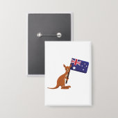 Känguru Australien Flagge Button (Vorderseite/Rückseite)