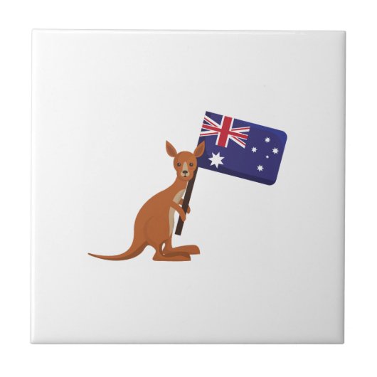 Känguru Australien-Flagge Fliese (Vorderseite)