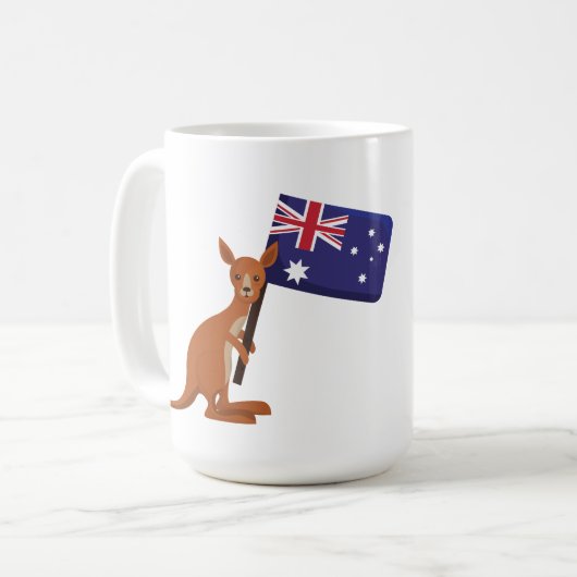 Känguru Australien Flagge Kaffeetasse (Vorderseite Links)