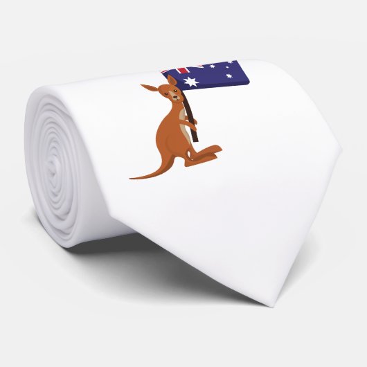 Känguru Australien-Flagge Krawatte (Gerollt)
