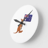 Känguru Australien Flagge Runde Wanduhr (Winkel)