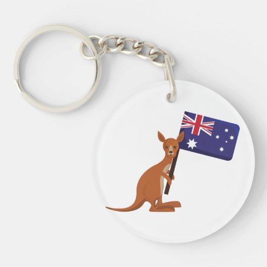 Känguru Australien Flagge Schlüsselanhänger (Vorderseite)