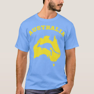 Känguru Australien Patriotische Vintage-Karte T-Shirt