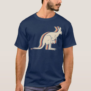 Känguru Australien Retro-Liniengrafik retro T-Shirt