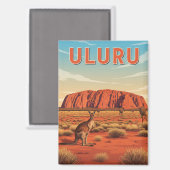 Känguru bei Uluru Australien Magnet (Vorderseite/Rückseite)