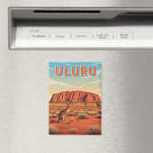 Känguru bei Uluru Australien Magnet (In Situ (Geschirrspüler))