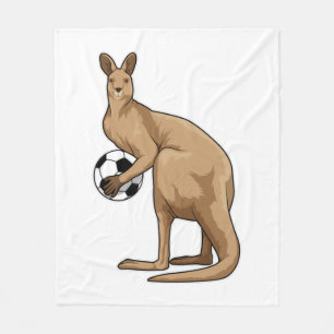 Känguru beim Fussball-Sport Fleecedecke