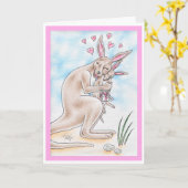 Känguru der Mutter Tages Karte (Gelbe Blume)