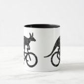 Känguru fährt Fahrrad lustig Motivation Australien Tasse (Zentrum)