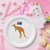 Känguru-Flagge Pappteller (Party)