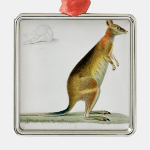 Känguru, graviert durch Coutant Silbernes Ornament