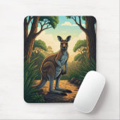 Känguru im sonnendurchfluteten Wald Mousepad (Mit Mouse)