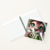 Känguru in grüner Mütze mit Blumen   Notizblock (Innenseite)