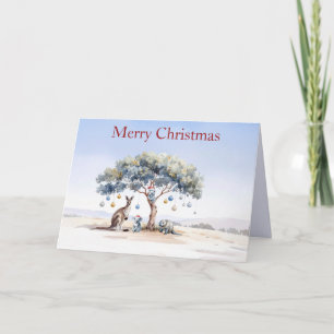 Känguru Koalas Schnabeltier Weihnachten Gummibaum Karte