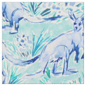KÄNGURU KOURT Aqua-Aquarell Stoff (Nahaufnahme)