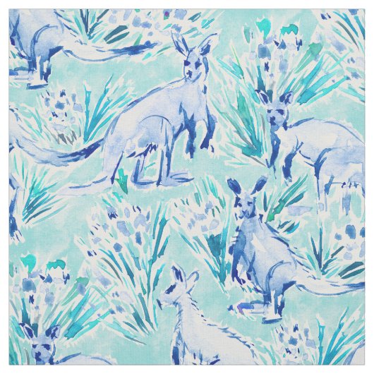 KÄNGURU KOURT Aqua-Aquarell Stoff (Muster)